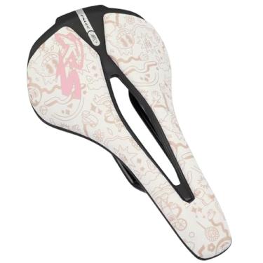 Imagem de MEGHNA Selim de bicicleta para substituição de bicicleta de estrada, assento de bicicleta, vazado, respirável, padrão de grafite, estilo urbano, assento confortável para bicicleta Raod, mountain bike,