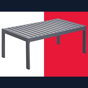 Imagem de Tommy Hilfiger ODTB10012A Monterey Modern Patio Outdoor Furniture Collection, resistente ao clima, armação de metal, mesa de café, azul marinho e cinza escuro