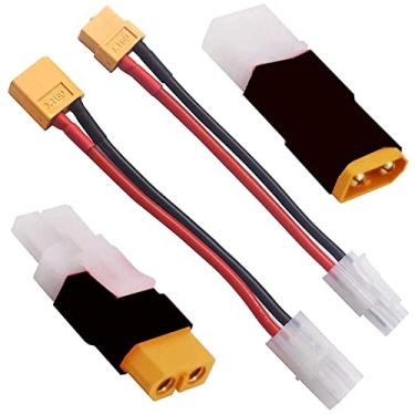 Imagem de 2Pairs XT60 Connector to Big Tamiya Style Plug Male Female Adapter with 14AWG 5CM Silicone Wire for RC FPV Drone Car Truck Battery Charger ESC