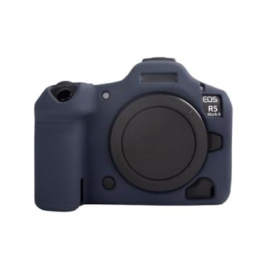 Imagem de MUZIRI KINOKOO Capa de silicone compatível com câmera digital Canon EOS R5 Mark II, borracha macia EOS R5 Mark II/EOS R5 II, capa protetora com design antiderrapante, Azul, Moderno