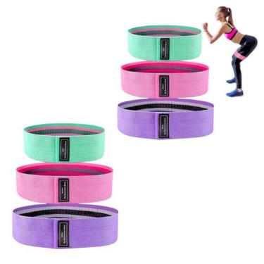 Imagem de kit 6 faixas elastica de resistencia mini band para treino em casa yog