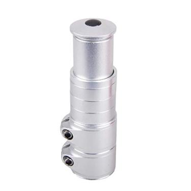 Imagem de Azarxis Extensor de guidão de haste de bicicleta Extensão de garfo de bicicleta Adaptador de cabeça de liga de alumínio ajustável para mountain bike Road Bike Track Bike MTB BMX DH Fixie (prata prata