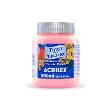 Imagem de Tinta para Tecido Fosca Acrilex Cores Quentes 250 ml - 04125 Rosa Bebê - 813