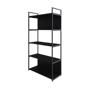 Imagem de Estante C/05 Prateleiras 152x80x33cm C/Fundo Yon - Metalig, Preto TX/E