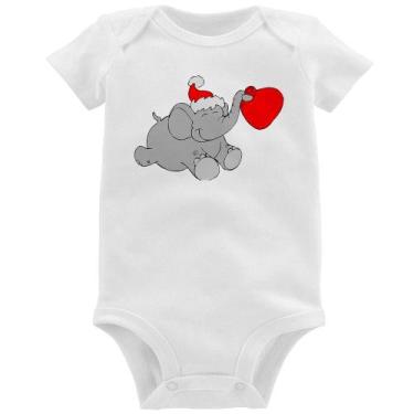 Imagem de Body Bebê Elefante Noel - Foca na Moda, Branco, G