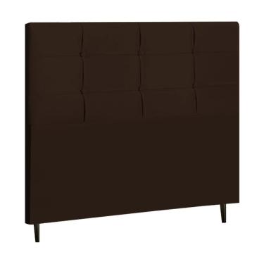 Imagem de Cabeceira Hylux Estofada Com Botão De Tecido Para Cama Box Casal Queen Size 164cm Marrom -