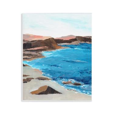 Imagem de Stupell Industries Desenho artístico de placa de parede Red Mountain Beach por Nikita Jariwala, 28 x 35 cm