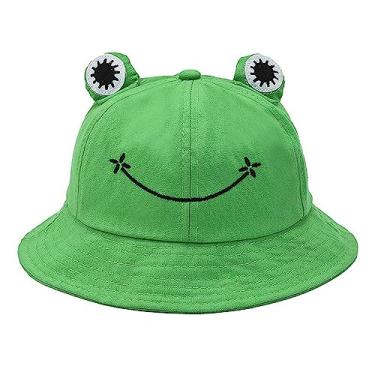 Imagem de Soochat Hat, Green Frog Bucket Hat, Funny Frog Cap, Large, Cotton, for Holiday Party Dress up Cosplay Costume Photo Props Present