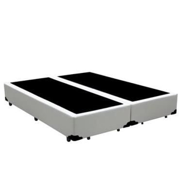 Imagem de Cama Box Base Casal Bipartido Blindado Sintético  - Real Comfort Estof