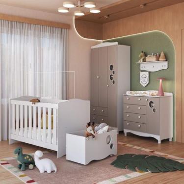 Imagem de Quarto Infantil Completo 5 peças Linha Encanto Completa Móveis, Branco