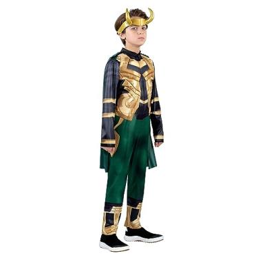Imagem de MARVEL Loki Youth Costume - Padded Jumpsuit with Detachable Cape and Plastic Headpiece Medium