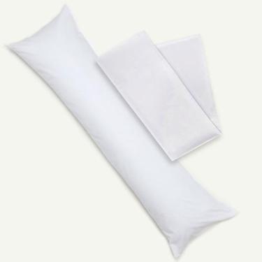 Imagem de Travesseiro de Corpo Xuxão Gigante 1,90m C/ Capa Fronha Algodão Branco