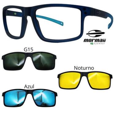 Imagem de Oculos Mormaii Swap 5 6127 KC6 Azul Fosco Com 3 Clipons, G15, Azul, No