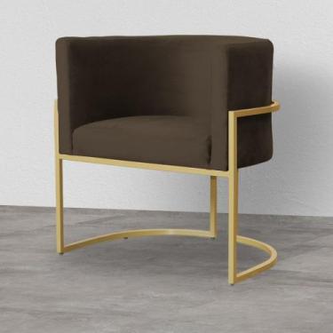 Imagem de Poltrona  Decorativa Luana belo tok - Veludo, Marrom