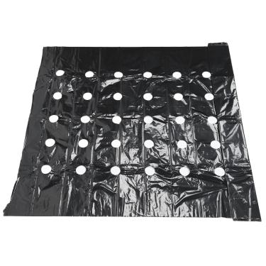 Imagem de GRCFUMO Mulch perfurado para estufa, mulch de plástico preto Mulch perfurado para estufa, filme de mulch PE perfurado agrícola para cultivo de plantas para cultivo