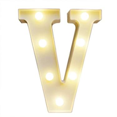 Imagem de LEDs de Alfabetos Leves, Brancos Quentes Constantes Luminárias de Luz Brilhante Assinam Luz para o Engajamento Decoração de Casamento da Festa (V)