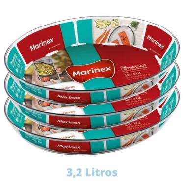 Imagem de 3 Assadeiras Oval Vidro 3,2 L Assados Costela Doces Marinex - NADIR FI