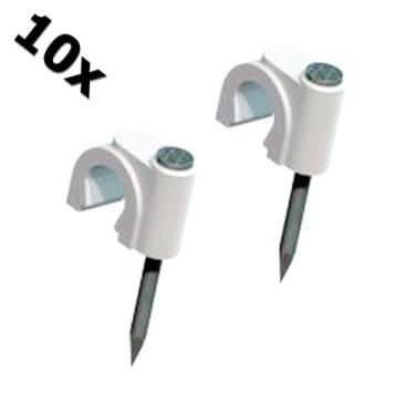 Imagem de Grampo p/ Fio Coaxial Fixa Fio Miguelão 07 c/ prego de aço 10unidades 