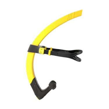 Imagem de Deevoka Tubo de respiração de natação frontal, mergulho com mergulho, treinar semi -seco de treinamento prático Ajustar a cabeça da cabeça de snorkel, Amarelo