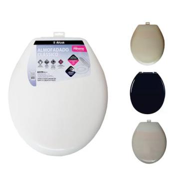 Imagem de Assento Almofadado Tampa Sanitário Vaso Oval Atlas Primafer, Branco