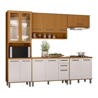 Imagem de Cozinha Modulada Criare 5 Peças com Cristaleira 13 Portas com Tampo Poliman Móveis