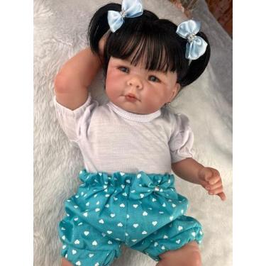 Imagem de Linda Bebê Reborn Menina Corpo Vinil Silicone Completa - Mundo Azul e 