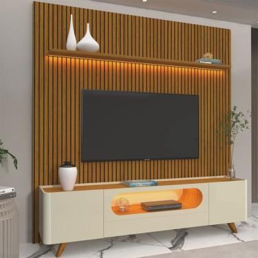 Imagem de Rack com Painel para TV até 85 Polegadas 1 Gaveta 2 Portas LED Requinte Nobre