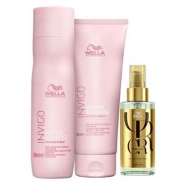 Imagem de Kit Wella Shamp + Condiconador Blonde Richard + Oil Refelctions