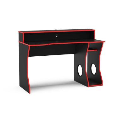Imagem de Mesa Computador Casal Gamer Fremont Preto Vermelho Politorno