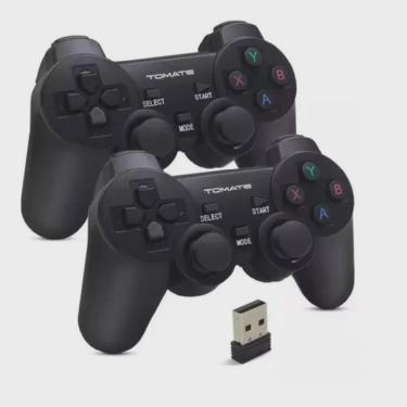 Imagem de Kit 2 Controles Sem Fio Game Pad Joystick Com Plug Usb Pc Notebook ps2 playstation