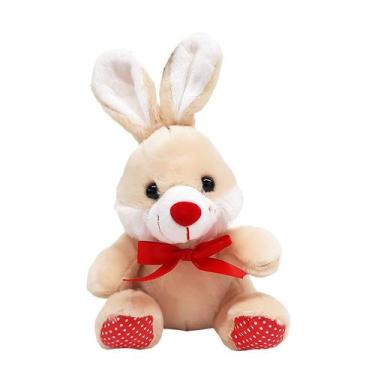 Imagem de Coelho em Pelúcia Páscoa Sentado com Laço Gift 20cm EAP12156 - Fartex 