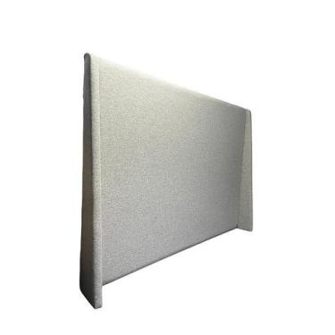 Imagem de Cabeceira Estofada Queen com Abas Não é Segredo Linho Cinza Claro 172x