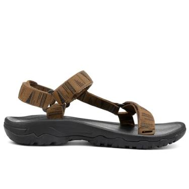 Imagem de Jofofun Sandálias esportivas masculinas clássicas originais para caminhadas aquáticas de praia com suporte de arco, Marrom, 42