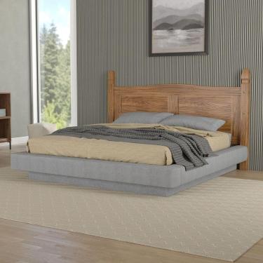 Imagem de Cabeceira Casal Queen Em Madeira Carvalho Rústico 190x115 Cm Marin