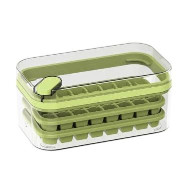 Imagem de Forma De Gelo 64 Cubos Camada Dupla Recipiente Bandeja Cor:Verde(STO2572VD)