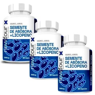 Imagem de 3x Semente de Abóbora + Licopeno, 500mg - 60 Cápsulas