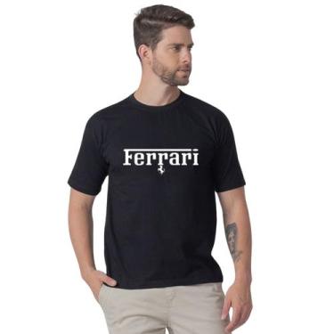 Imagem de Camiseta Básica Masculina Ferrari Designer Moderno Gola Redonda Manga 
