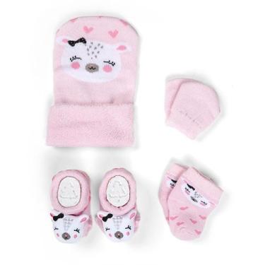 Imagem de Kit Enxoval Bebe Toca Luva Sapatinho E Meia Recem Nascido Presente Mat