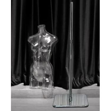 Imagem de Roupa Interior Manequim Torso Transparente, Roupa Interior Exibição Manequim Feminino, Meio Corpo Manequim Vestido Forma Para Roupas De Banho / Biquíni / Sutiã, With Square Base