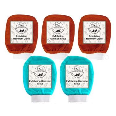 Imagem de Luva de banho esfoliante natural para rosto/corpo de elefante, pacote 