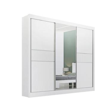 Imagem de Guarda Roupa Casal Cristal Mdf Ddoro BRANCO, Preto