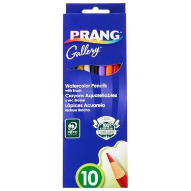 Imagem de Prang Lápis de cor aquarela, inclui pincel, cores sortidas, 10 unidades (23650)