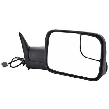 Imagem de ZAPOSTS Espelhos de reboque de reposição aptos para Dodge Ram 1500, Ram 1500, Ram 2500 Ram 3500, ajuste de potência de caminhonete sem aquecimento manual, dobrável, retrovisor lateral do lado do passageiro