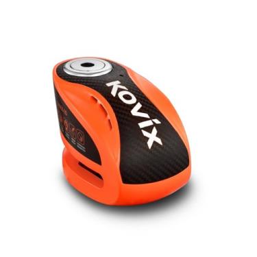 Imagem de KOVIX KNX10 Trava de freio a disco de alarme para motocicleta pino de 10 mm 3 teclas resistente anti-roubo fluorescente laranja