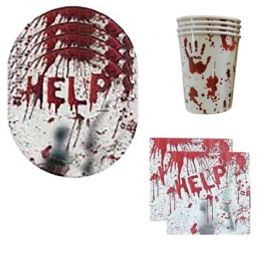 Imagem de KIT 60 Pratos Copos Papel Guardanapos Halloween Help Festa - UDlandia