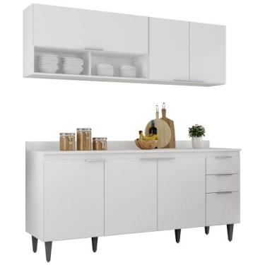 Imagem de Armário de Cozinha Com Tampo CP01 180cm Pérola Branco Z34 - Mpozenato,