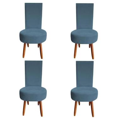 Imagem de Kit 04 Cadeiras De Jantar Lisboa Sued Azul Tiffany D`classe Decor