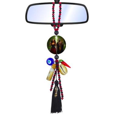 Imagem de Chaveiro Guia Proteção Exú e Pomba Gira Retrovisor Carro - Balaio de S