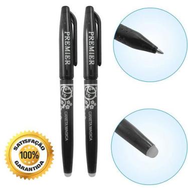 Imagem de 02 Canetas Apaga Calor Magica Fantasminha Frixion Ball Preta - De Acor