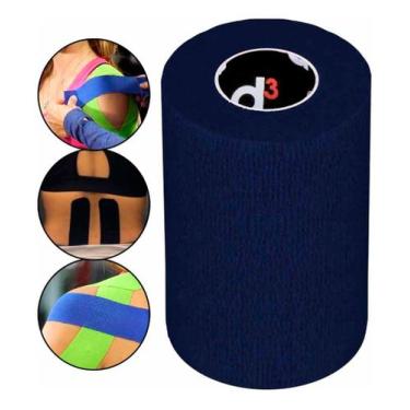 Imagem de Bandagem Elástica Coesiva Autoaderente Esporte 100mm X 5m D3 Azul Midn